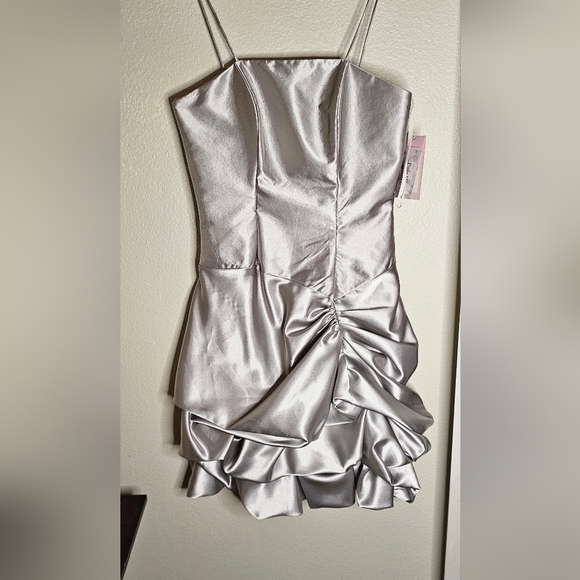 Silver Satin Dress - Picture 1 of 7